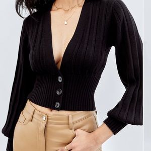 Aritzia Black Plunge Cardigan